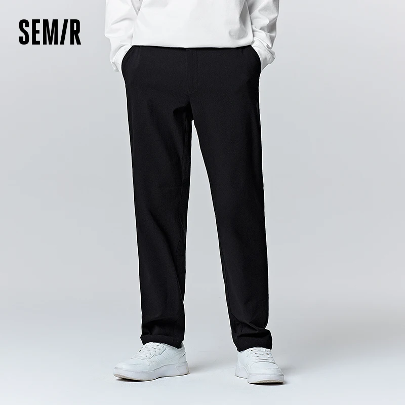 

Semir Casual Pants Men Winter Business Commute Slim Ankle Western Trousers Simple Solid Color Versatile Elastic Long Trousers