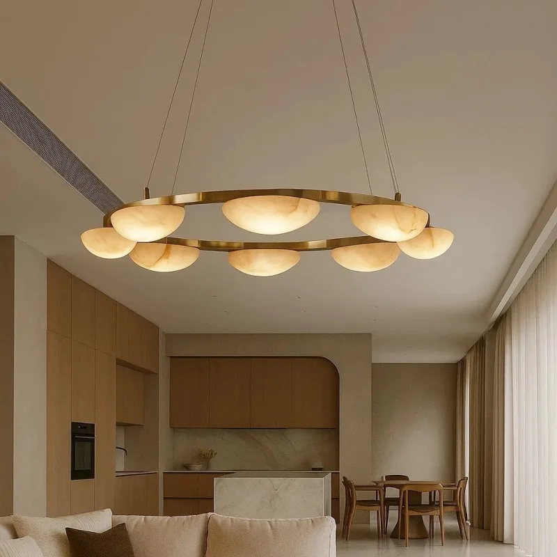 Italian minimalist restaurant lamp designer villa duplex floor chandelier