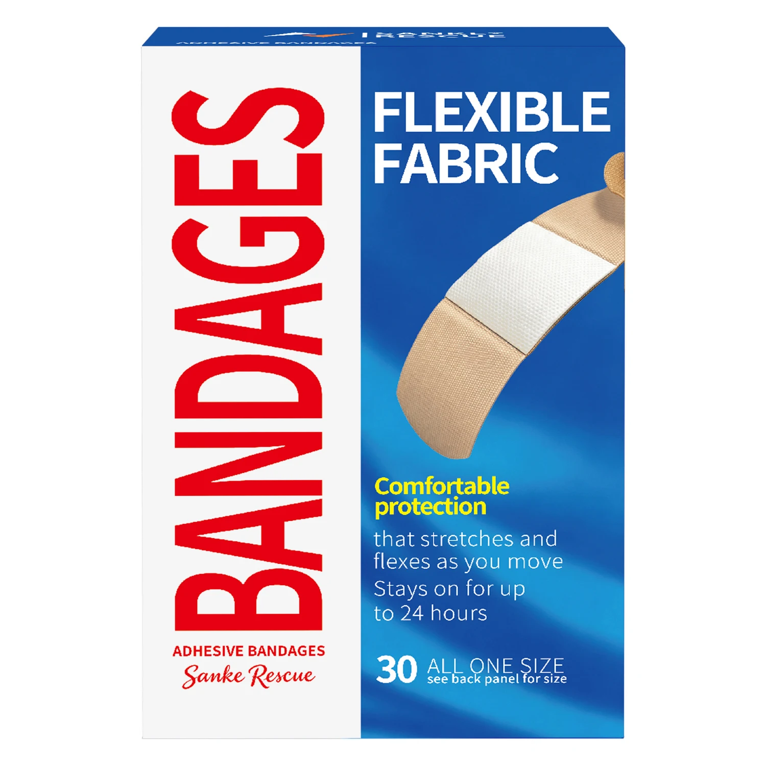 30/100 Uds. de Vendas Adhesivas Flexibles de Tela, Vendas Cómodas para el Cuidado de la Piel para Cortes y Quemaduras Menores, Adhesivo de Tela Flexible de Acción Rápida