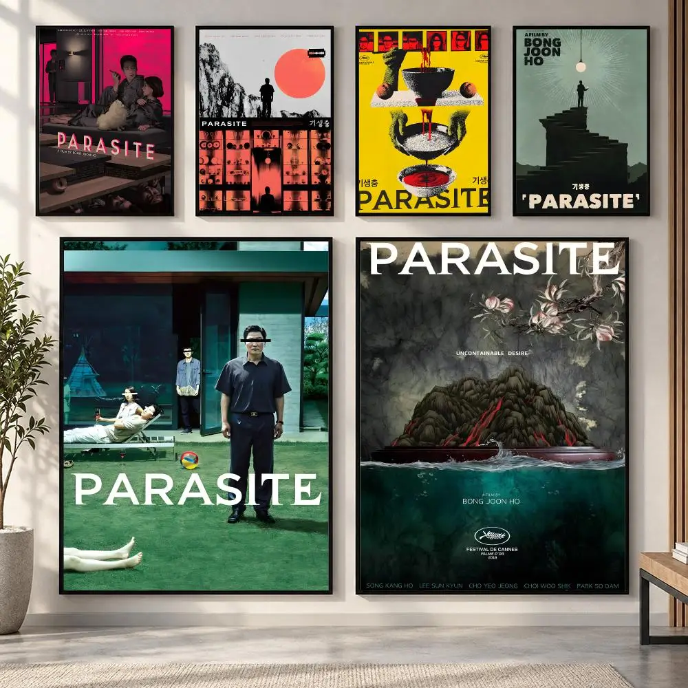Korean Movies P-Parasite Poster HD art sticky wall waterproof home living room bedroom bar aesthetic decoration