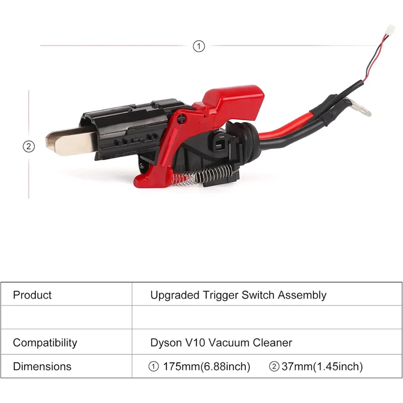 B90B-For Dyson V10 SV12 Vacuum Cleaner Trigger Switch Assembly, Upgraded Power Button Replacement Parts