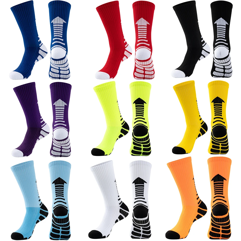 New Compression Socks Marathon Football Socks Mid Calf Non Slip Soccer Cycling Sports Socks  Mens