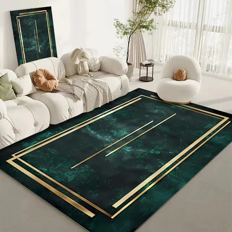 Green Mori Abstract Living Room Carpet Bedroom Study Full Floor Mat Home Decor Modern High Touch Office Carpet Home Decoration