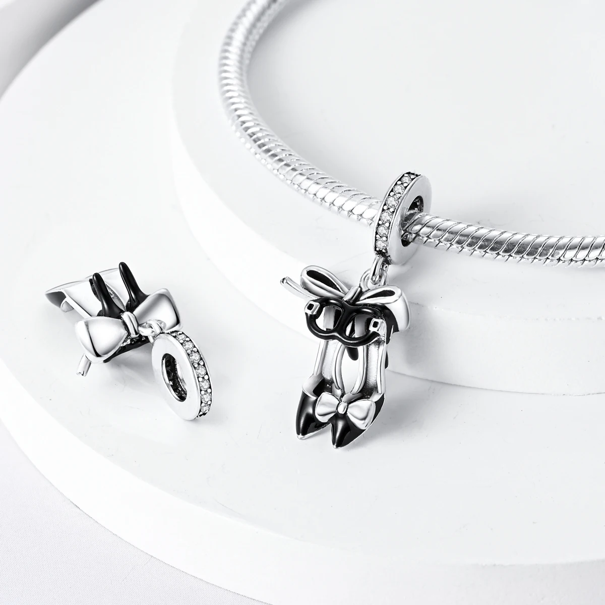 레이디 펜던트에 대한 925 실버 립스틱 하이힐 매력에 맞게 원래 팔찌 DIY 장식품