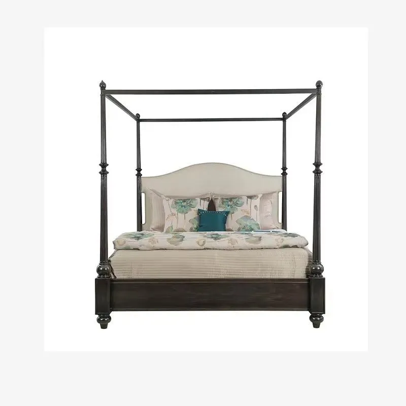 Modern Solid Wood Oak Queen Double Bed Frame with Hand Carved Wooden Headboard for Bedroom Hotel Furniture