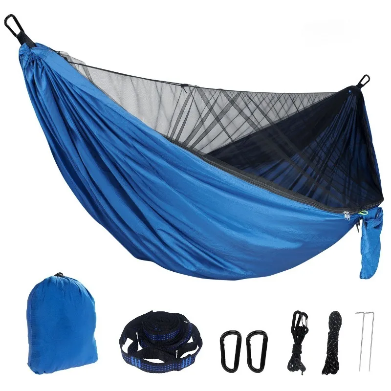 Portable Quick Setup 290*140cm Travel Outdoor Camping Hammock Hanging Sleeping Swing Bed with Mosquito Net