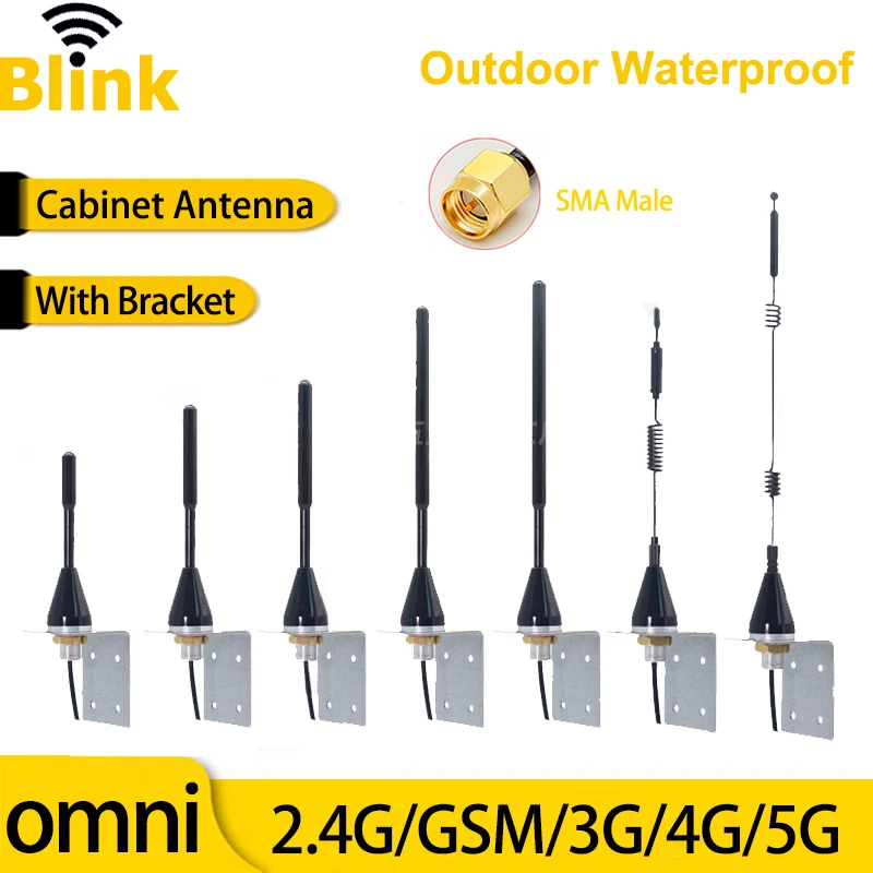 

Outdoor Waterproof Cabinet Antenna With Bracket 2.4G/GSM/3G/4G/5G Antenna Long Range Signal Amplifier 12-32dBi Pure Copper Rod