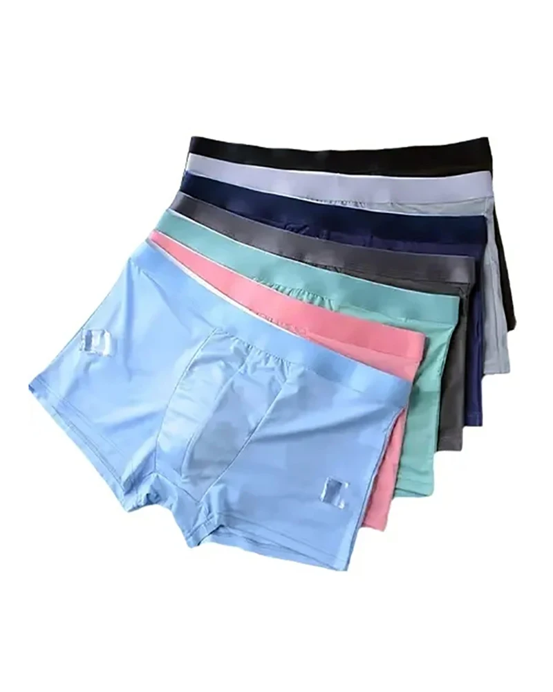 

7PCS High Quality Men's Ice Silk Underwear Summer Thin Breathable Seamless Panties Sexy Male Underpants