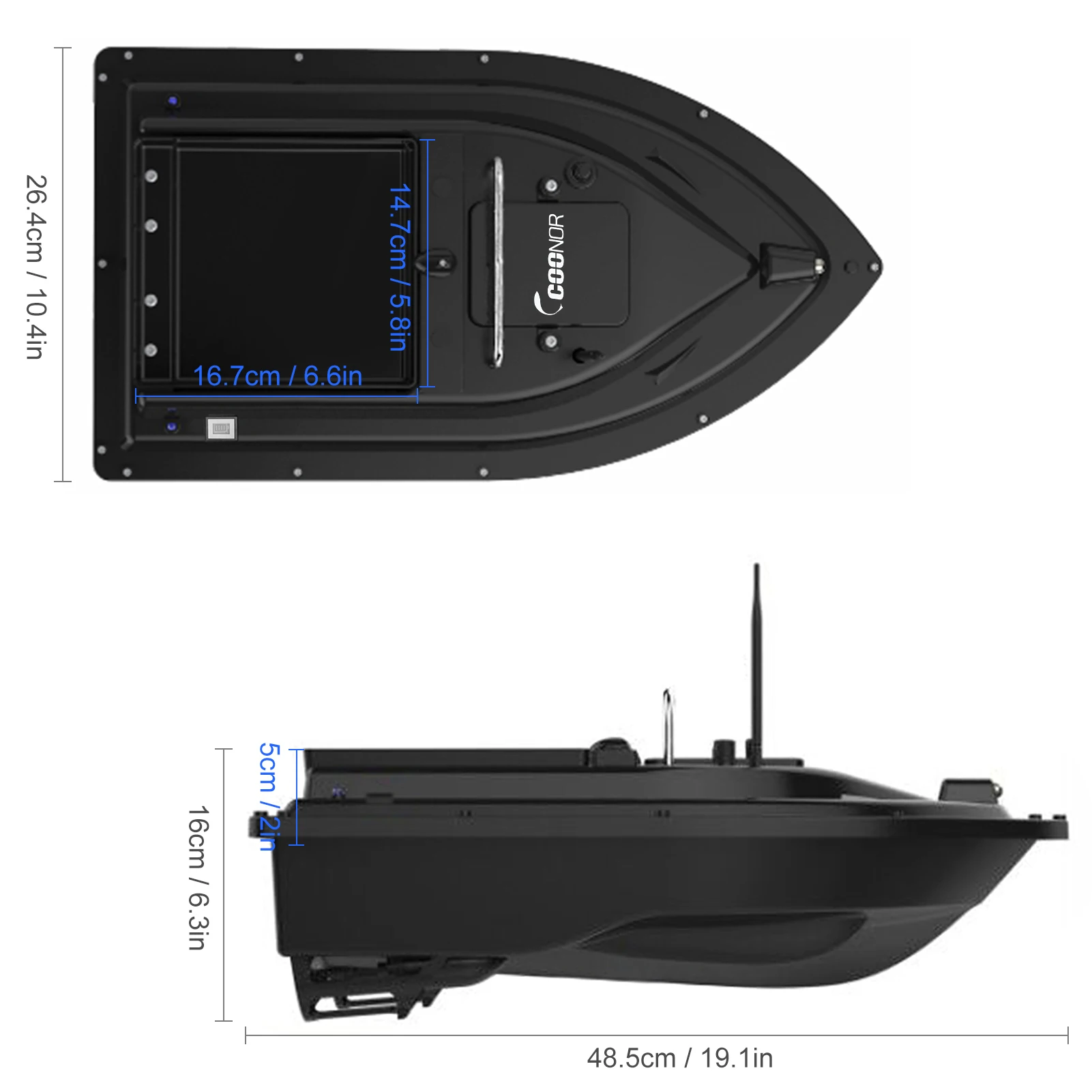 Imagem -04 - Coonor Gps Fishing Bait Boat Recipiente Automático Isca Grande 400500m Remote Range Bait Dropper Ferramentas de Pesca