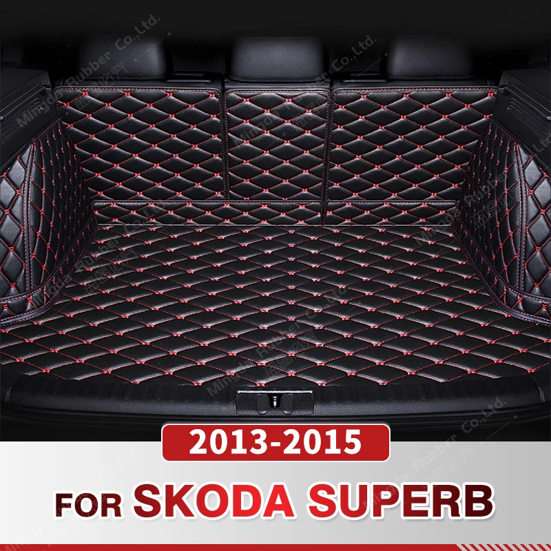 

Auto Full Coverage Trunk Mat For SKODA Superb 2013-2015 14 Car Boot Cover Pad Cargo Liner Interior Protector Accessories