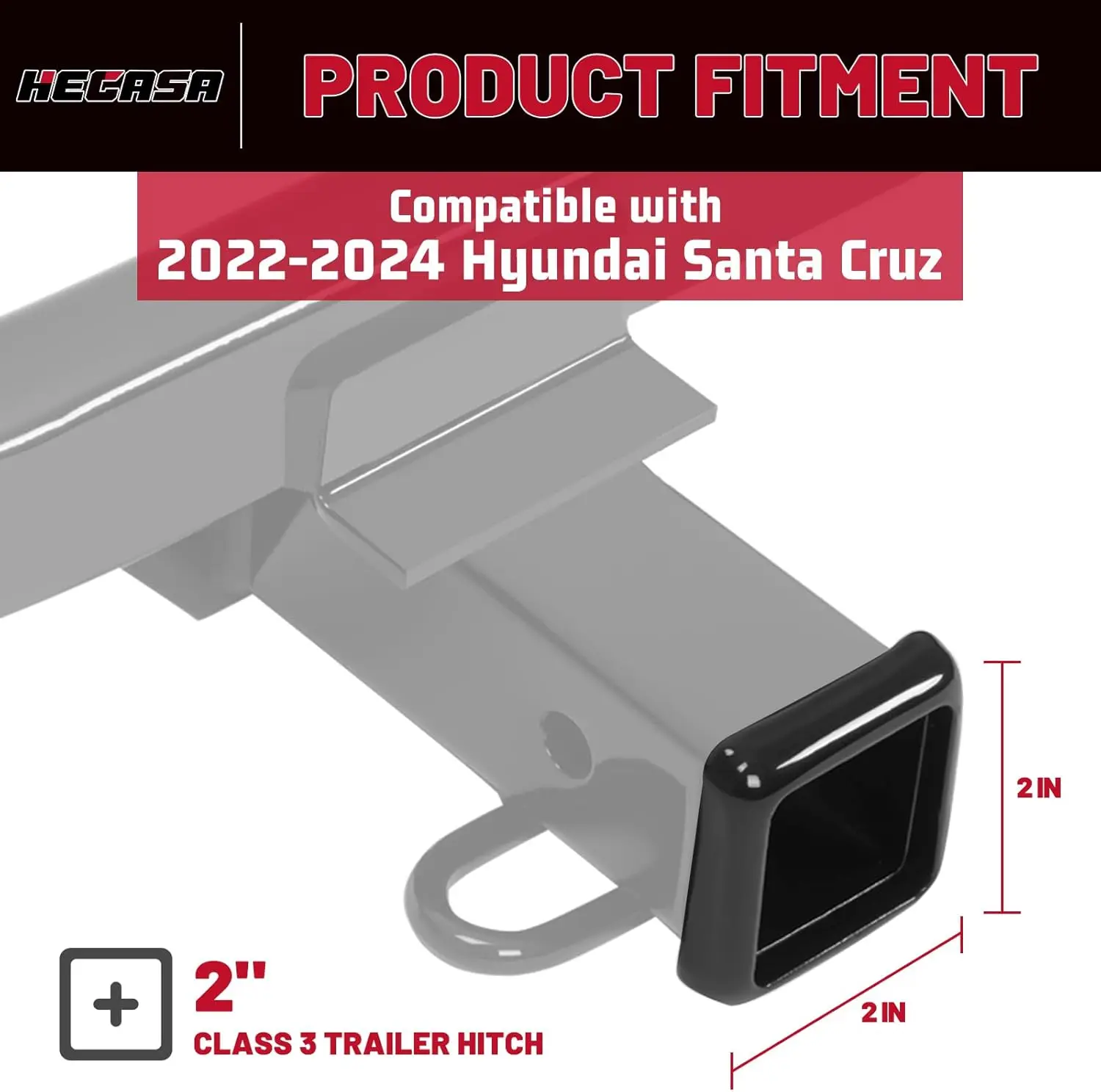 2022-2024 SUV Towing, Carbon Steel, Black - 2 Inch Receiver, Compatible Trailer Hitch