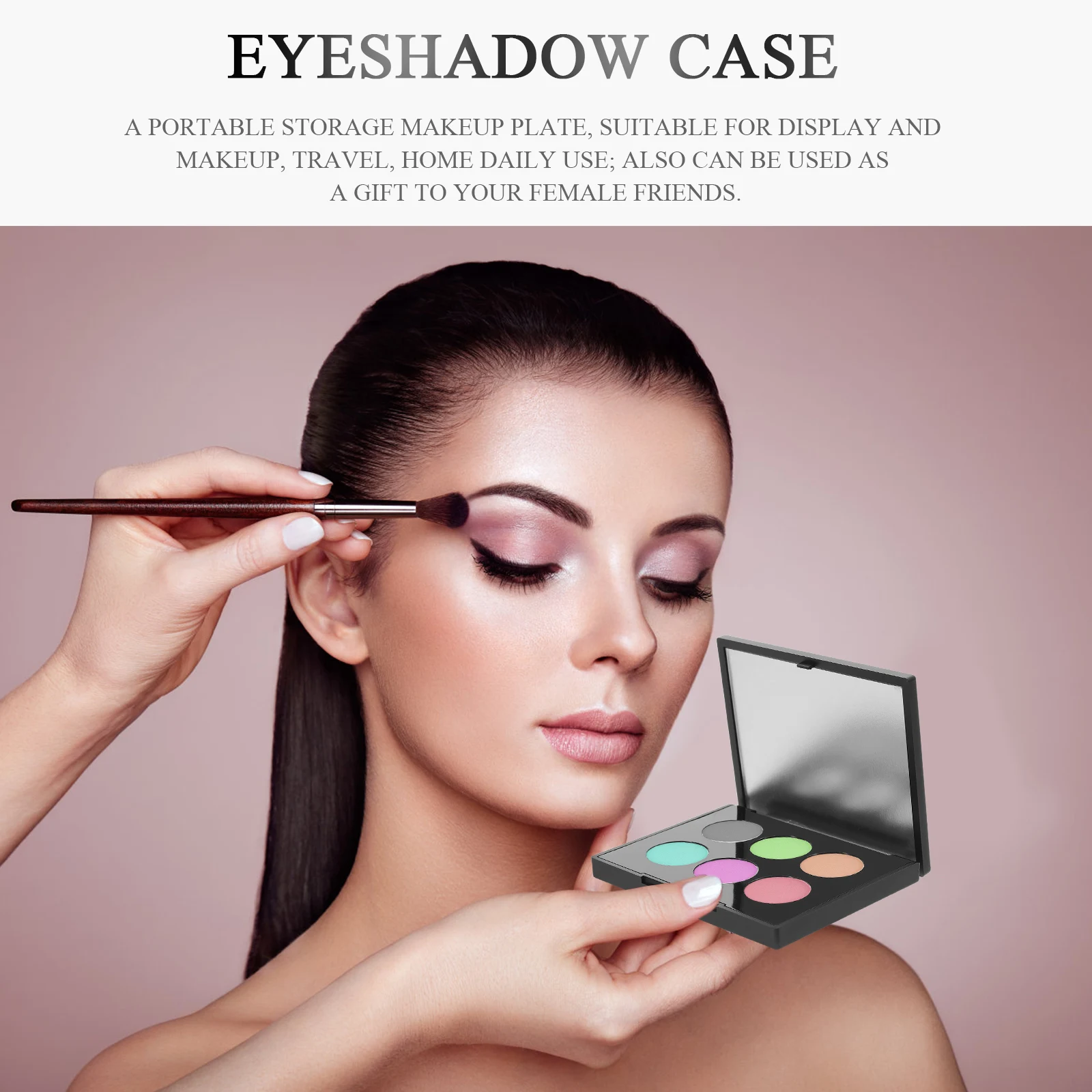 Caja vacía para sombra de ojos, organizador de paleta de maquillaje artesanal, estuche de almacenamiento de uso de viaje para sombra de ojos, colorete, resaltador, 1 Juego