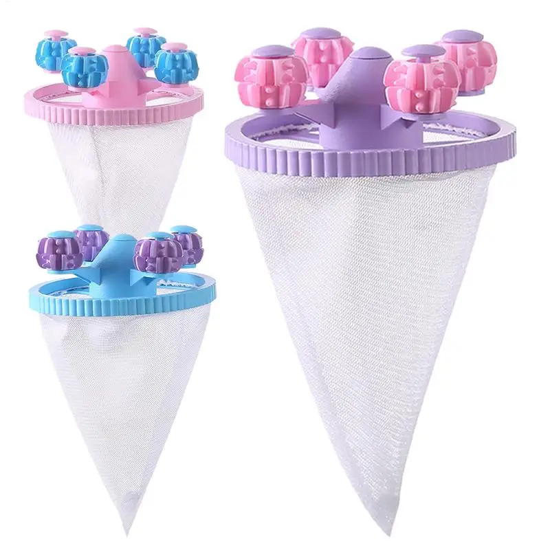 

Laundry Hair Catcher 3X Conical Lint Filter Mesh Bag Floating Hair Filtering Mesh Removal Lint Cleaning Tool Reusable For