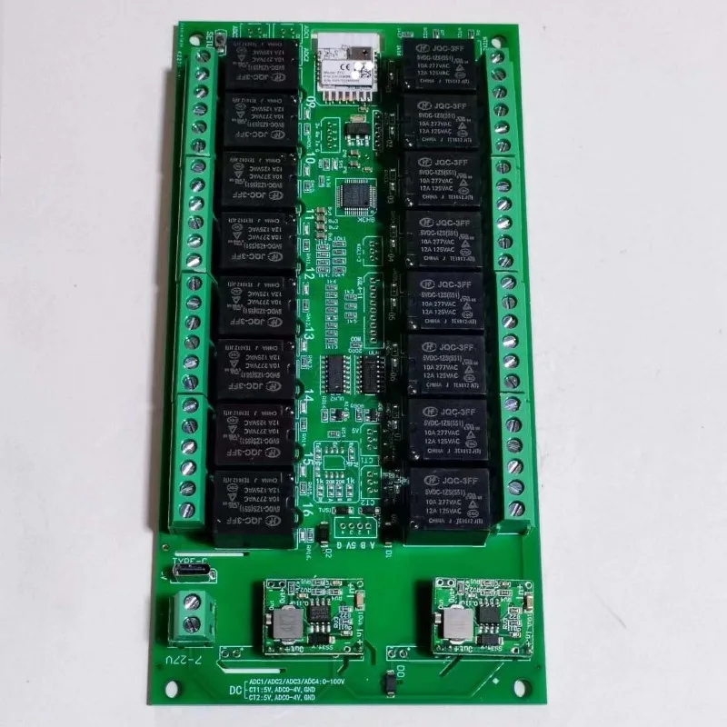 16-way wifi mobile phone, remote control system, intelligent switch relay, four-way wireless sticker at will