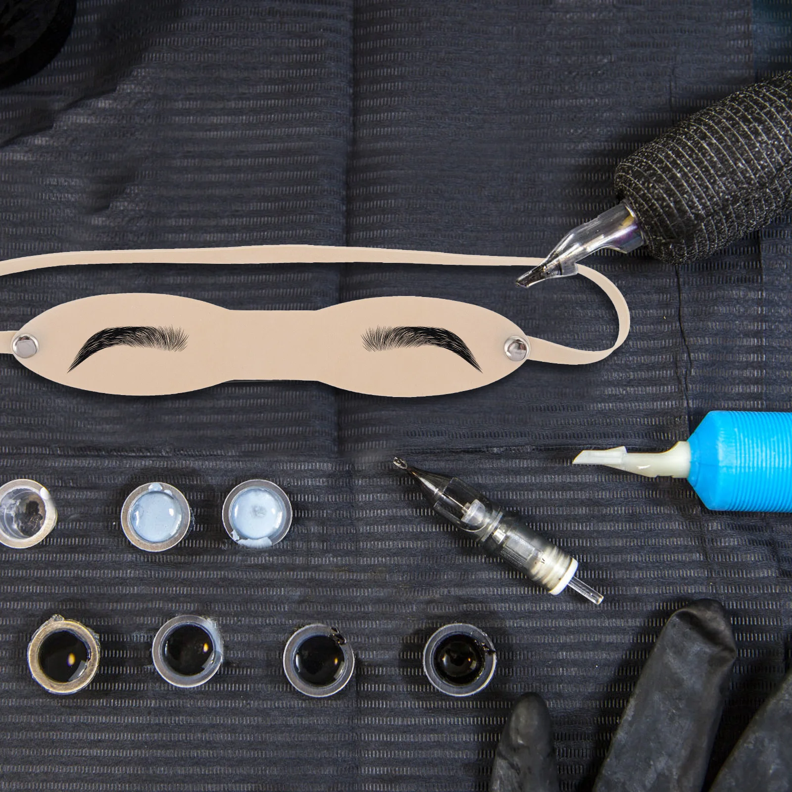 

10pcs Eyebrow Fake Skin Practice Headband For Beginner Reusable Training Tool Lightweight Portable Beauty Design Tattoo Supply