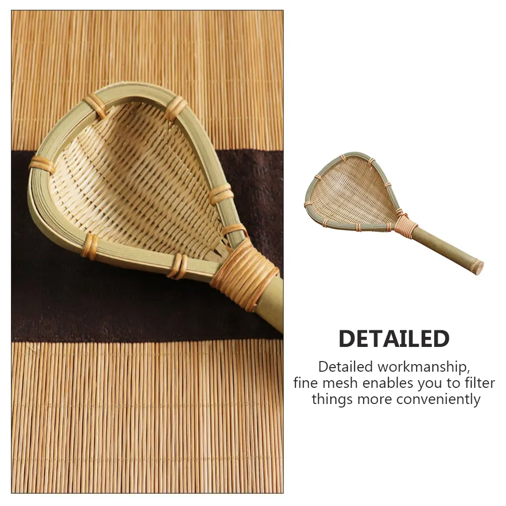 

Bamboo Filter Spoon Kitchen Tool Reusable Flour Pasta Noodle Mesh Strainer Ladle Cooking Utensil Practical Design