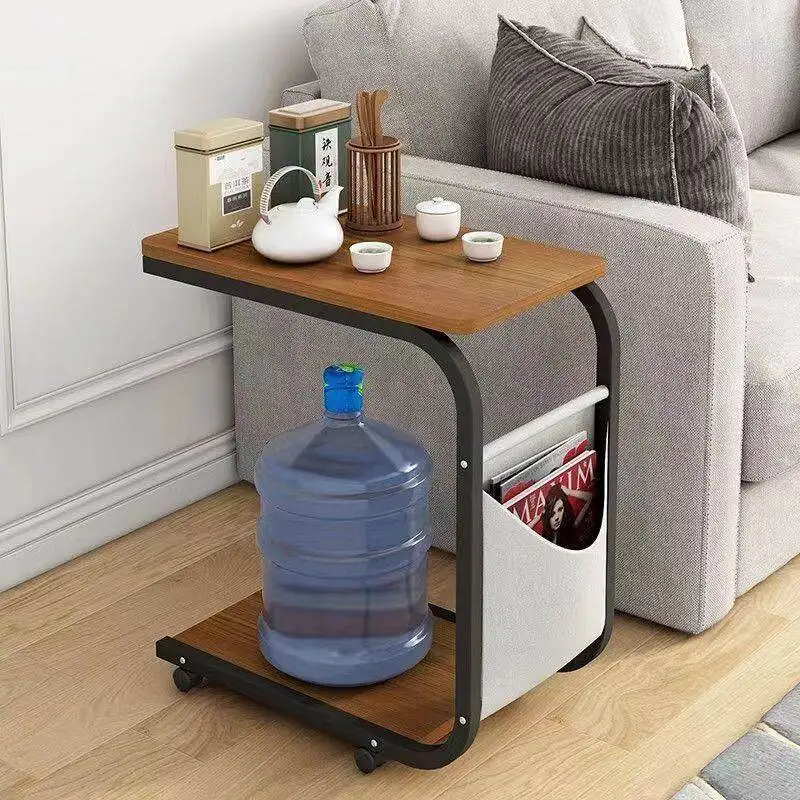 Portable Small Tea Table Side Table Bedroom Nightstand Living Room Simple Tea Desk Rack  Cart Multi-Functional Furniture