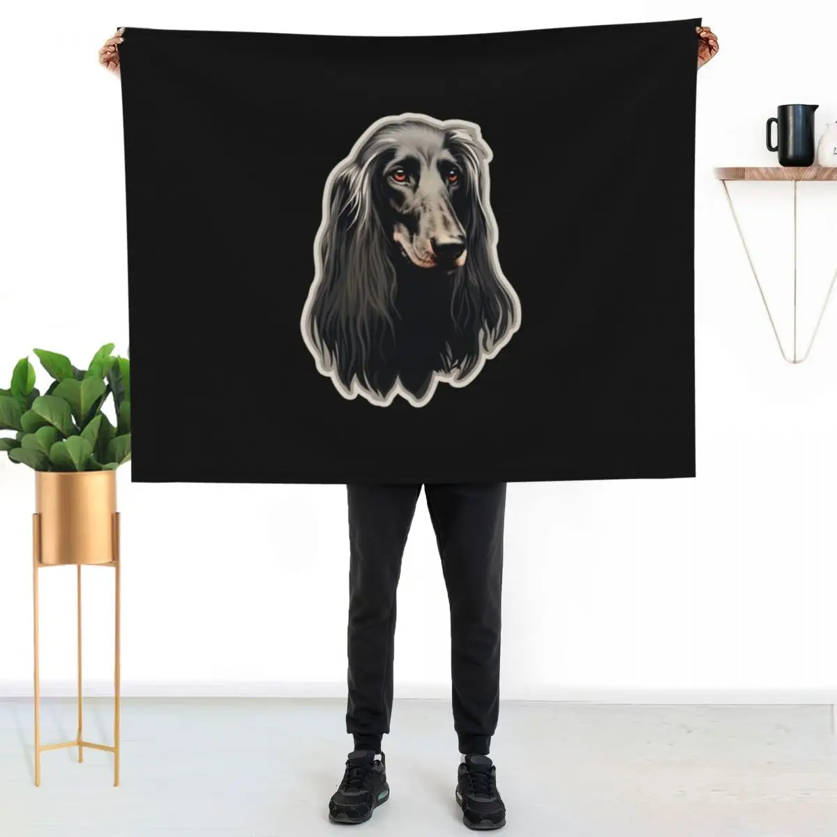 

Afghan Hound Sticker Design Throw Blanket Versatile Cozy Throw Blanket for All Occasions