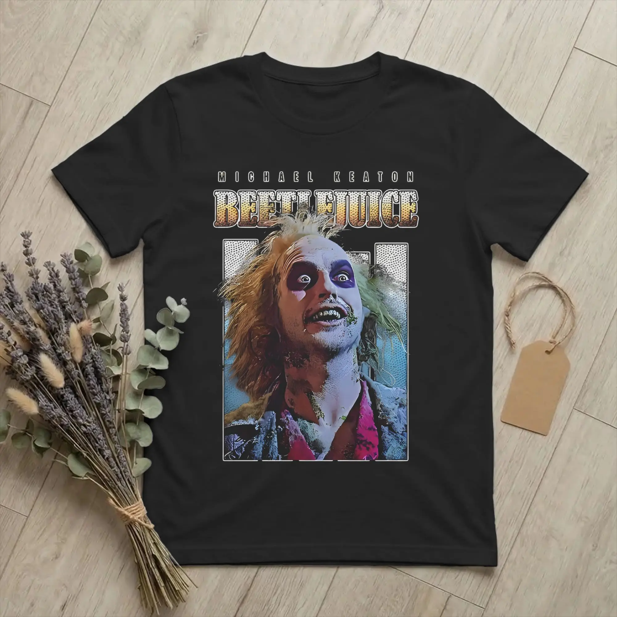 Vintage B-Beetlejuice Horror Movie Tshirts Unisex 100%Cotton Short Sleeve  Round Neck Summer Clothing