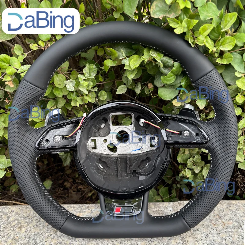 erforated Steering Wheel Flat Bottom Steering Wheel Campaign Assembly For Audi A3 A4 A5 S4 S5 Q3 Q5 Q7 With Paddle