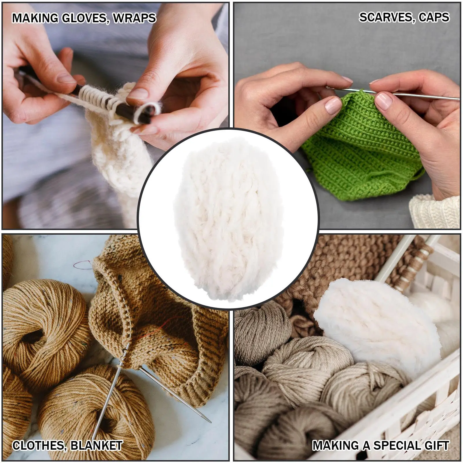 

2 шт. Имитация шерстяной пряжи, премиум-акрил, не скатывается, супермягкая, толстая пряжа для вязания шарфов, шапок, пледов, ручного вязания крючком, случайный цвет