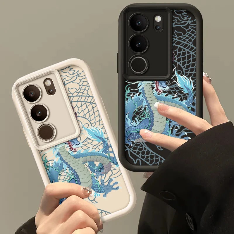 Coque Dragon Painted Phone Case For Vivo V29 5G S17 Pro Silicone Anti Drop Soft Cover Funda VivoV29