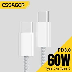 Essager 60W USB C To USB Type C Cable For Macbook iPad USBC PD Cord Quick Charge 4.0 Charger TypeC Cable For iPhone 16 15 Xiaomi