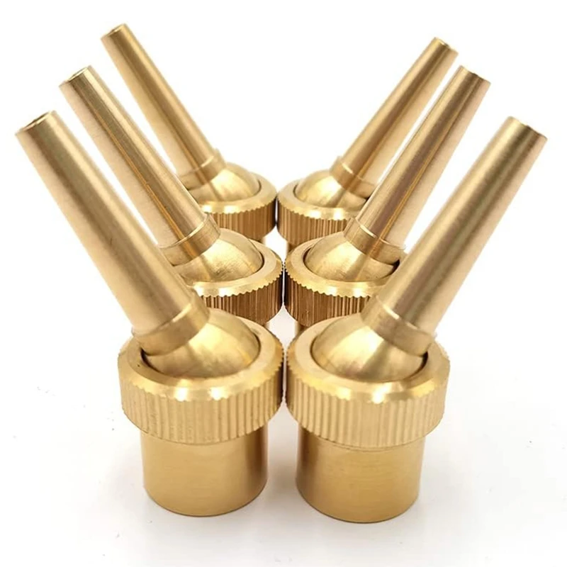 ABUP-6Pcs 1/2Inch DN15 Brass Fountain Nozzle Adjustable Direction Jet Water Sprayhead For Landscaping Use