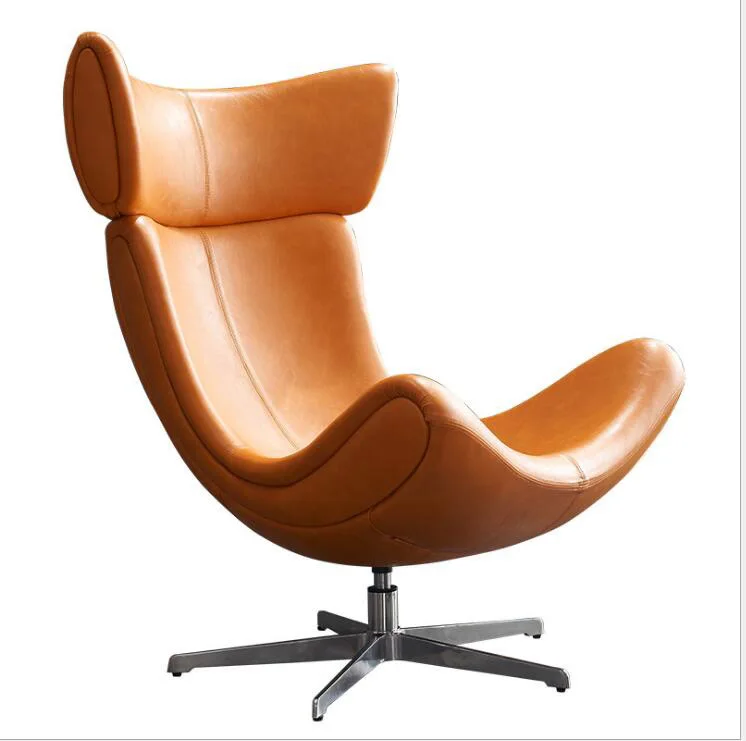 Modern Imola Accent Arm Chair Fiberglass Frame Leather  Leisure Chair for Living Room Home Furniture