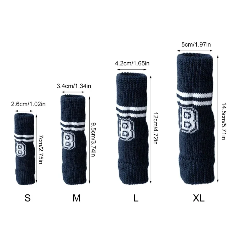 4Pcs Knitted Dog Socks Pet Knee Protector Puppy Prevent Scratching Pad Winter Warm Socks for Small Dogs Accessories