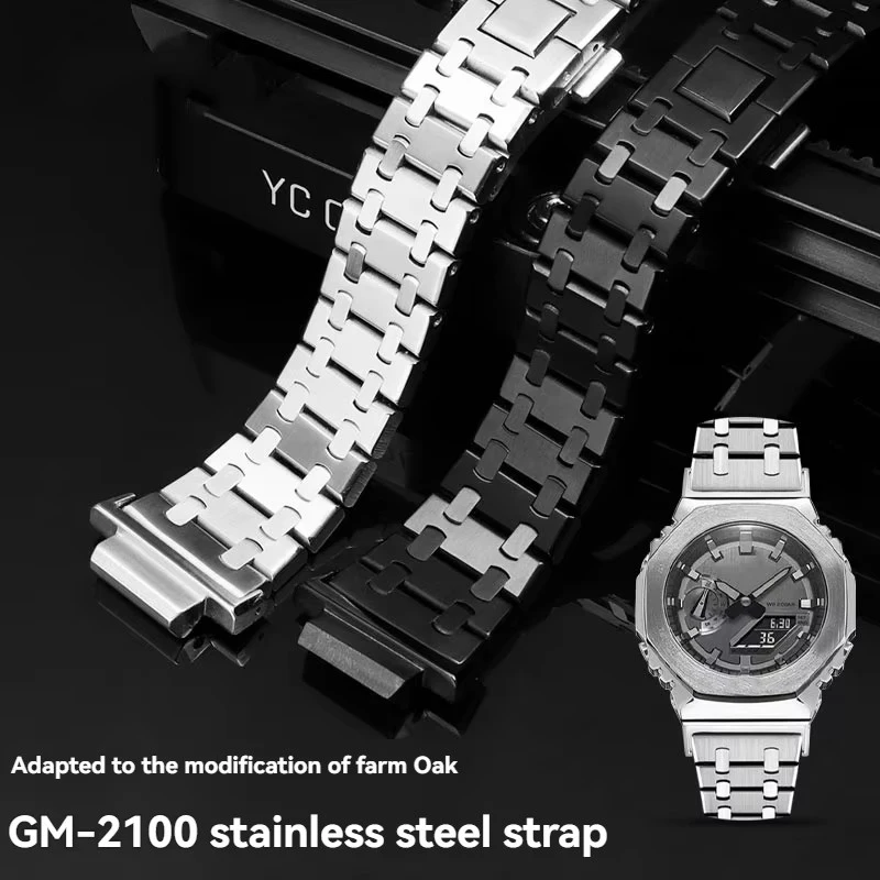 

Модифицированный ремешок для часов Ga2100 для Casio G-shock Ga-2100, металлический ремешок из нержавеющей стали Ga2110 Ga-b2100, аксессуары для мужских часов