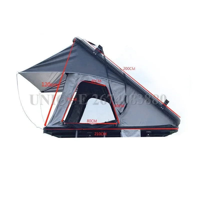 Roof Top Tent for Camping, Automatic Open, Aluminum Hard Shell, 2-3 Person