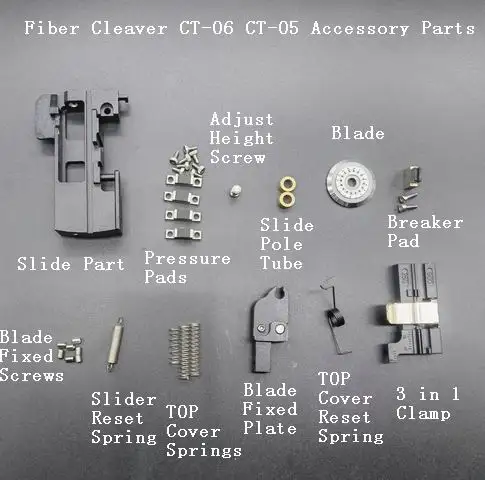 Fiber Cleaver Parts For Fiber Cleaver Fujikura CT-06 CT-05 Blade /Rubber Pads/Springs /Fiber Holder/Beaker /Slider Parts