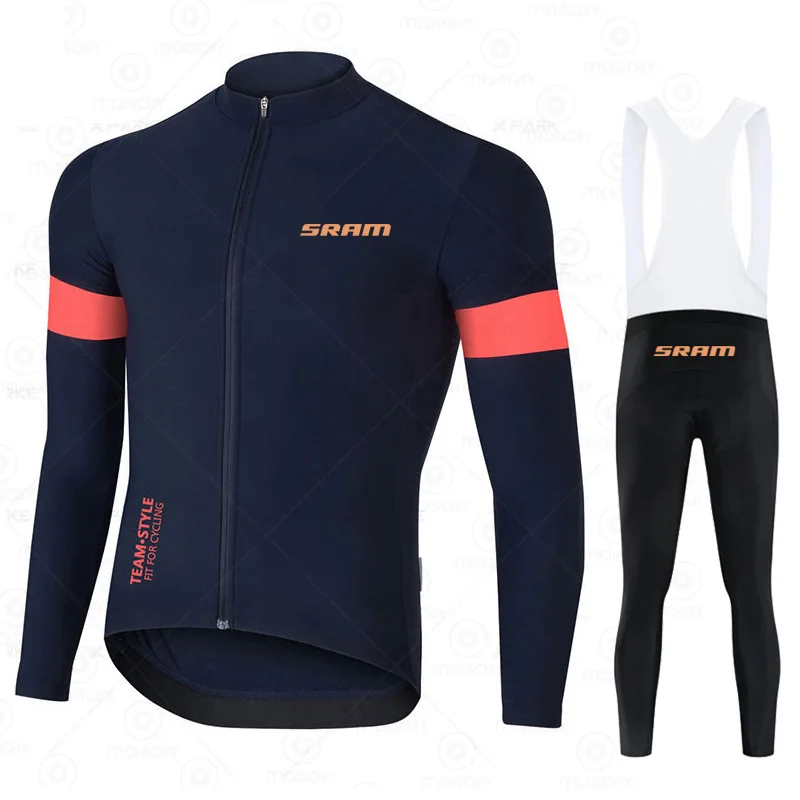 2025 SRAM Team Autumn Cycling Jersey Set Ropa Ciclismo Long Sleeve Bike Clothing MTB Maillot Road Bicycle Bibs Uniform