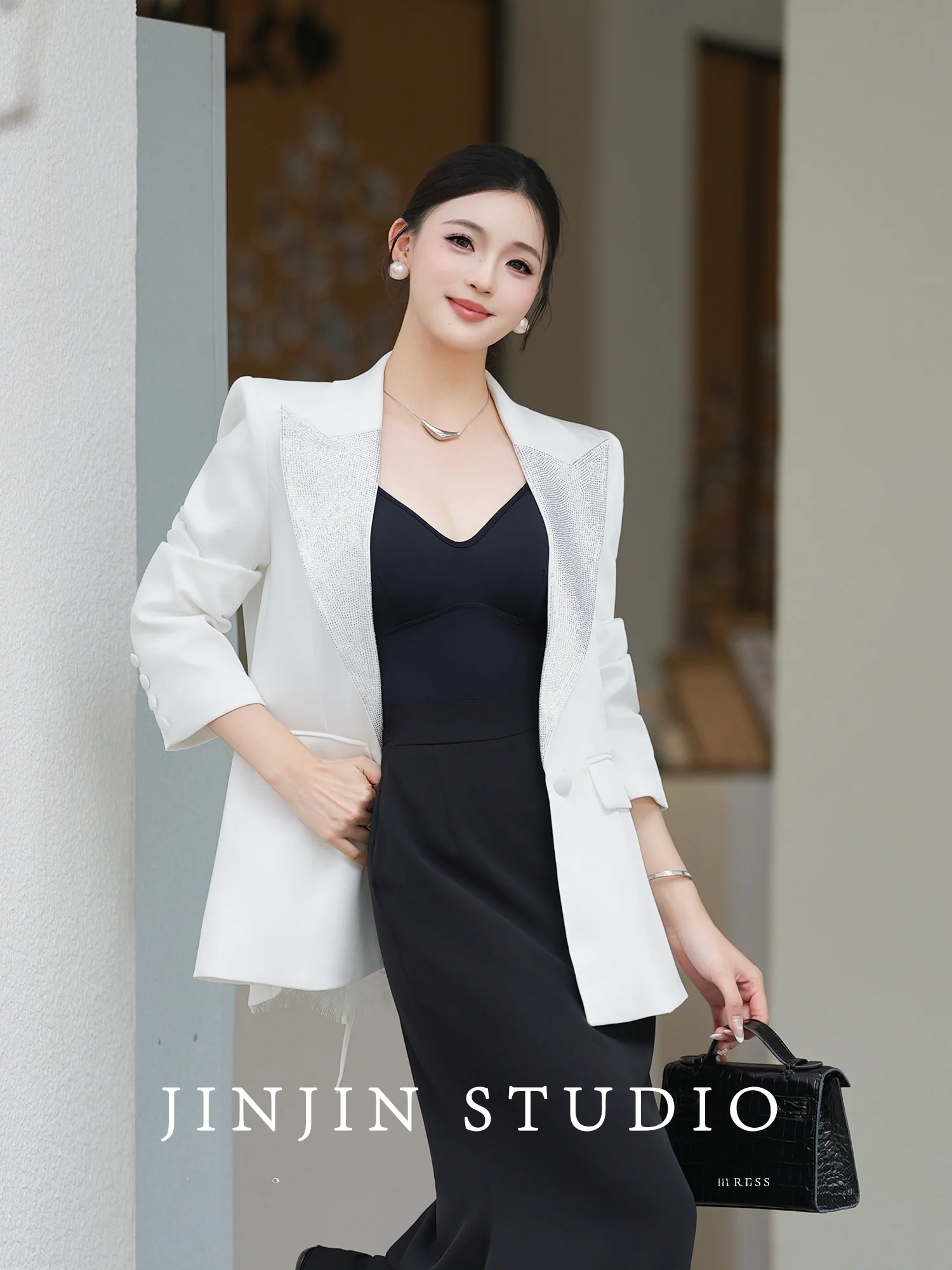 

Romantic Original Design Sequin Slim Fit Lace Patchwork Suit Spring 2026 Faionable Breathable Polyester Fiber Women's Suit