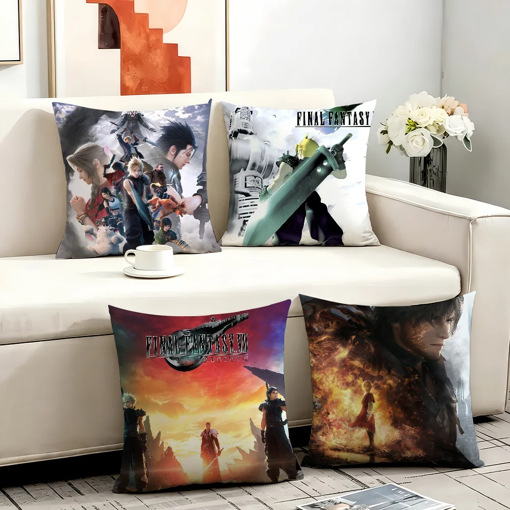Game F-Final F-Fantasy VII cushion cover Anti-dustmite Sofa Cushion Decorative Office Cover Lounge Area Indoor & Outdoor Use