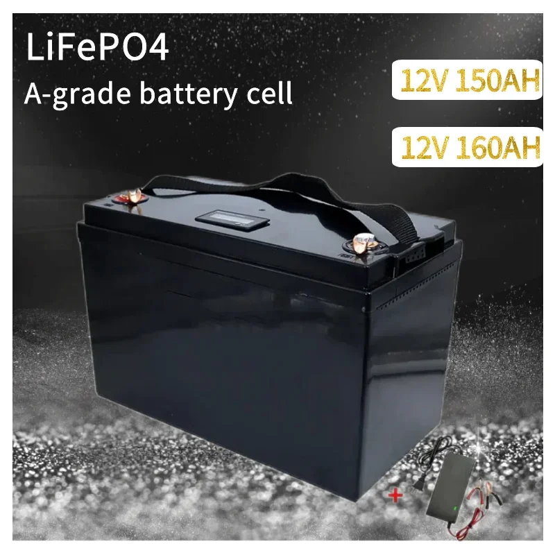 12V150Ah 160Ah LiFePO4 Battery LCD Built-in BMS Solar Power System RV Trolley Motorstreet lamp backup 12v lithium ion battery