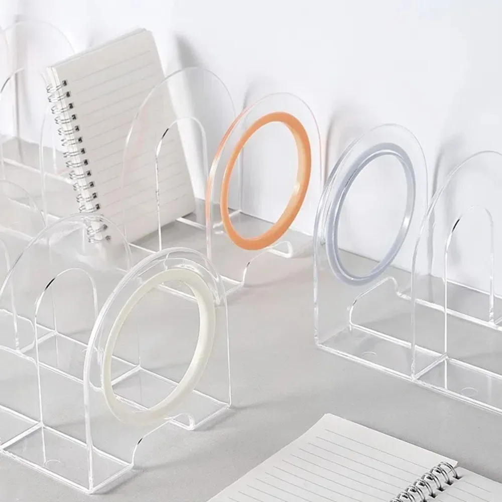 Minimalism Bookshelf Book Holder Transparent Save Space Handle Bookends File Organizer Desktop Desk Storage Rack