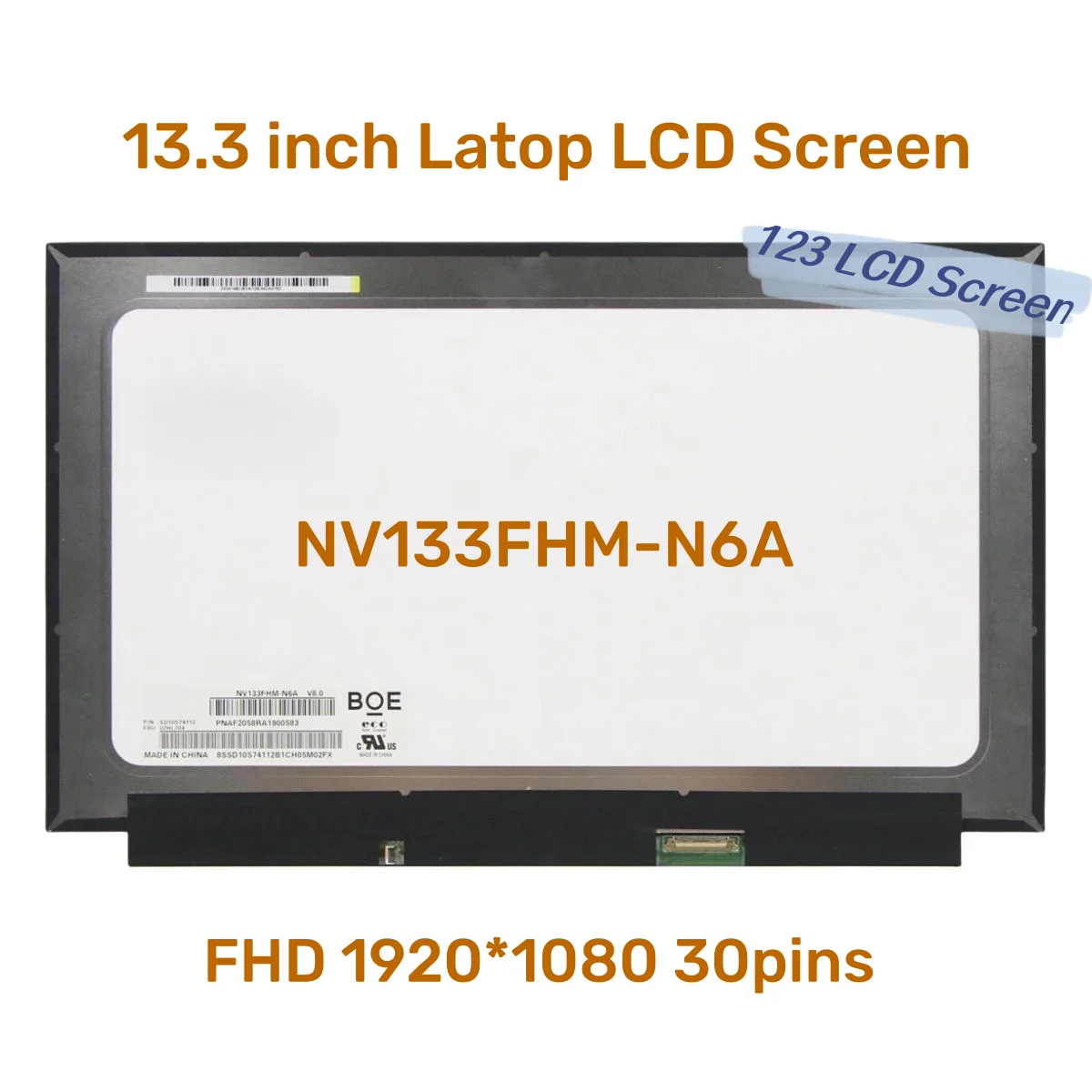 

13.3"inch FHD IPS 72% LCD Display Screen NV133FHM-N6A B133HAN05.A LP133WF7-SPB1 FRU: 02HL704 30pin edp 1920×1080