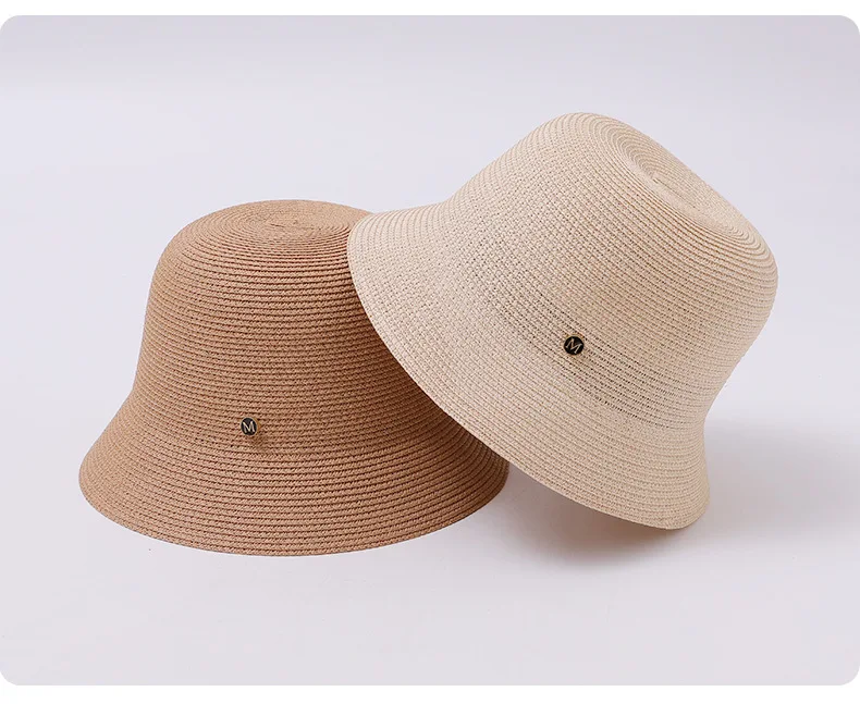 Japanische Designer-Strohhüte für Damen, faltbar, für den Sommer, lässig, für Reisen, Sonnenschutz, schmal geschnittener Sonnenhut, luxuriöser Bucket Cap Panama – Detail 5