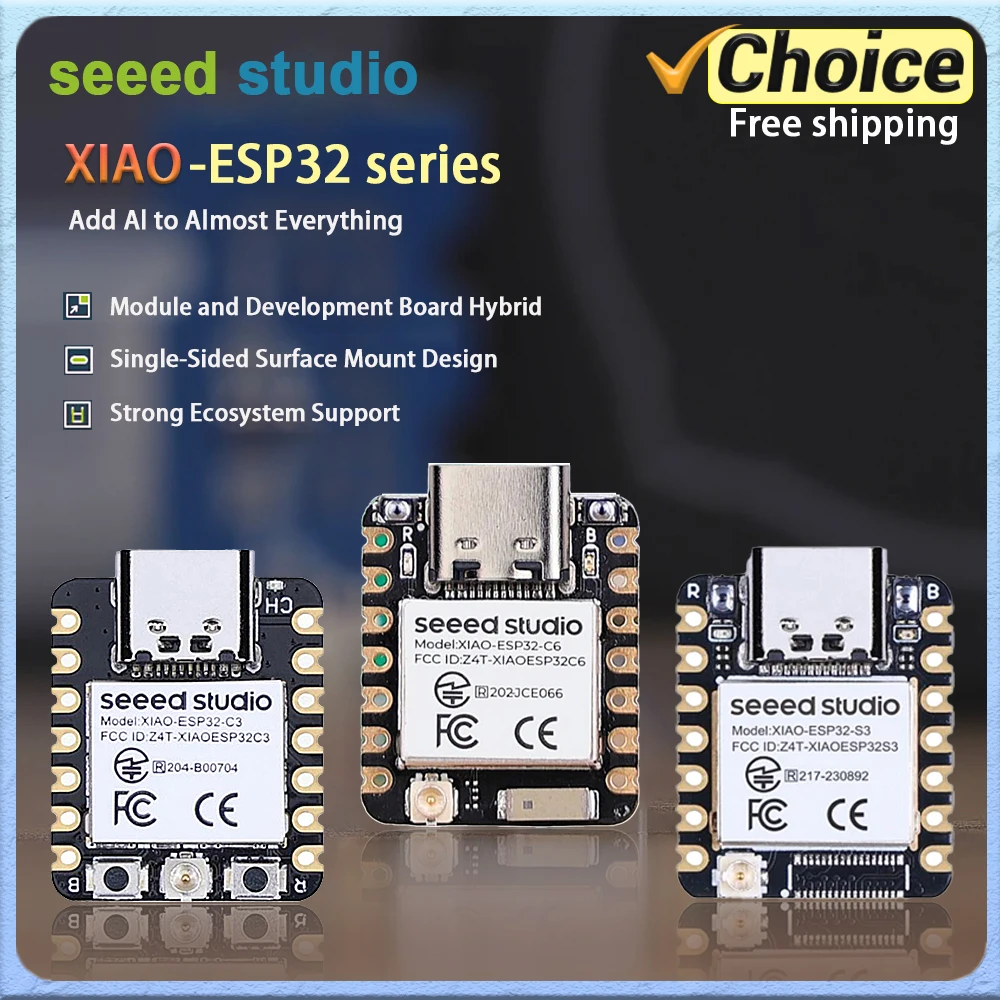 seeed XIAO ESP32-C3/C5/C6/S3 optional Mini Development Board Module 2.4GHz WiFi,BlE 5.0,for Arduino IoT Intelligent system