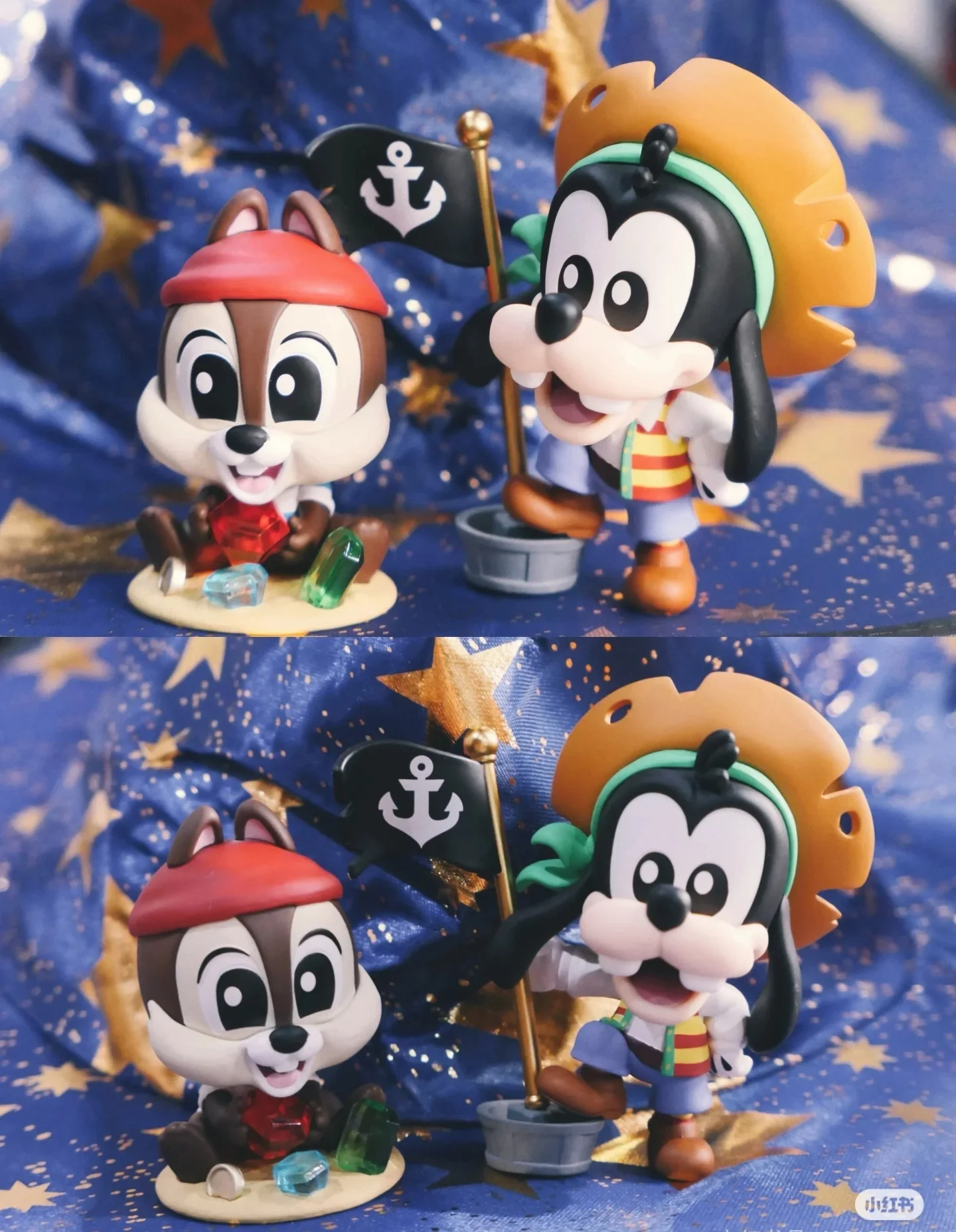 Genuine Disney Mickey Mouse And Friends Sea Bootleg Series Goofy Goof Pluto Stitch Chip Dale Anime Figure Desktop Doll Xmas Toy