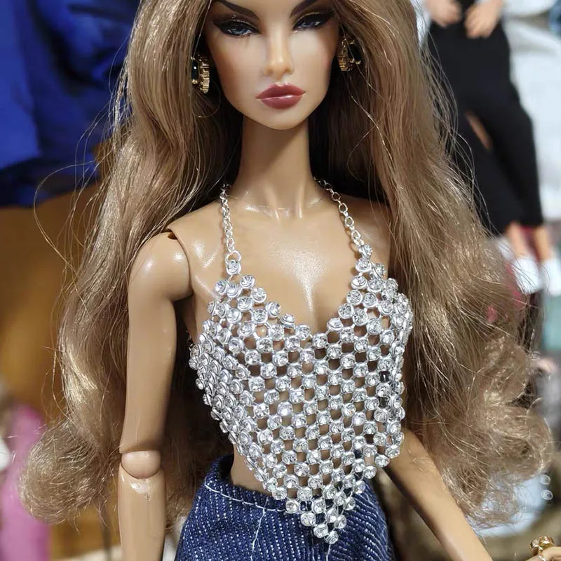 1/6 Supermodel Doll Original Clothes Accessories Sexy Spice Girls Luxury Diamond Vest For 30cm Doll Wear Dinner Party Dress Up