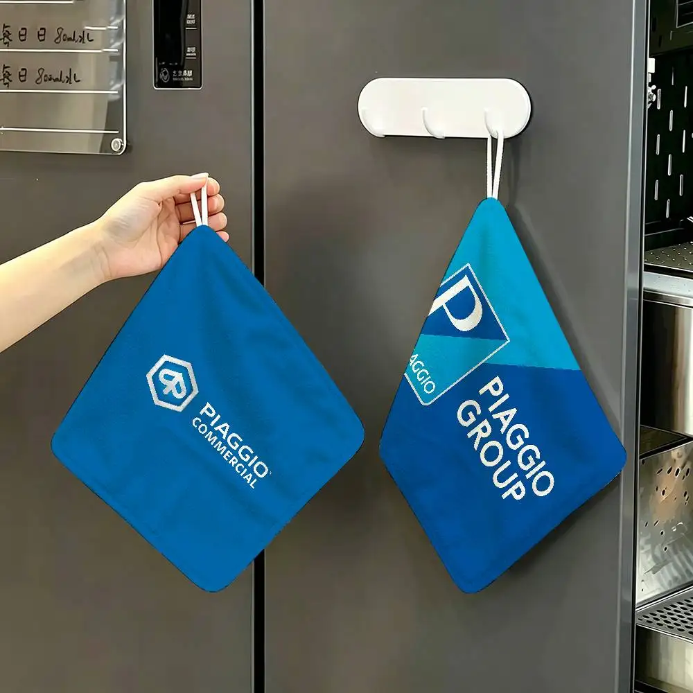 P-Piaggio Logo Reusable Hanging Kitchen Towel, Polyester Cotton Soft Fabric for Office Home Daily Life