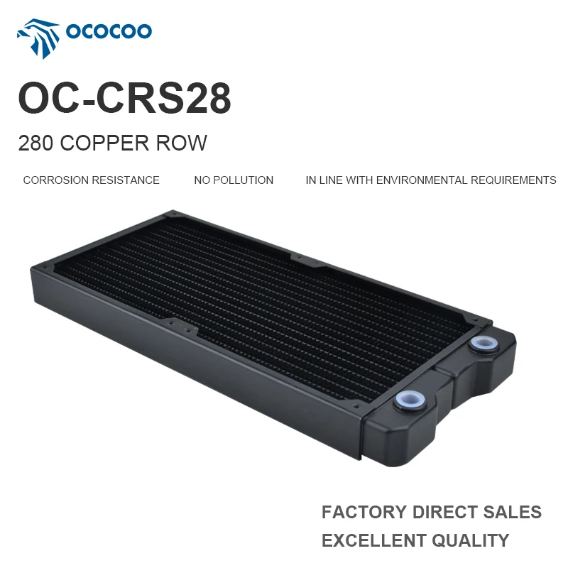 

OCOCOO 280mm 3D Printer Water Cooling Radiator 140mm Fans High Heat Dissipation Anti-Corrosion Leak Proof CRS28