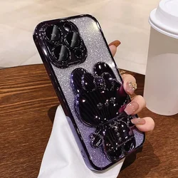 For OPPO A60 A79 A2M A2 Pro A98 F23 A38 A18 A58 A78 A96 A94 A93 A74 A73 4G 5G A97 Phone Case Folding Rabbit Mirror Bracket Cover