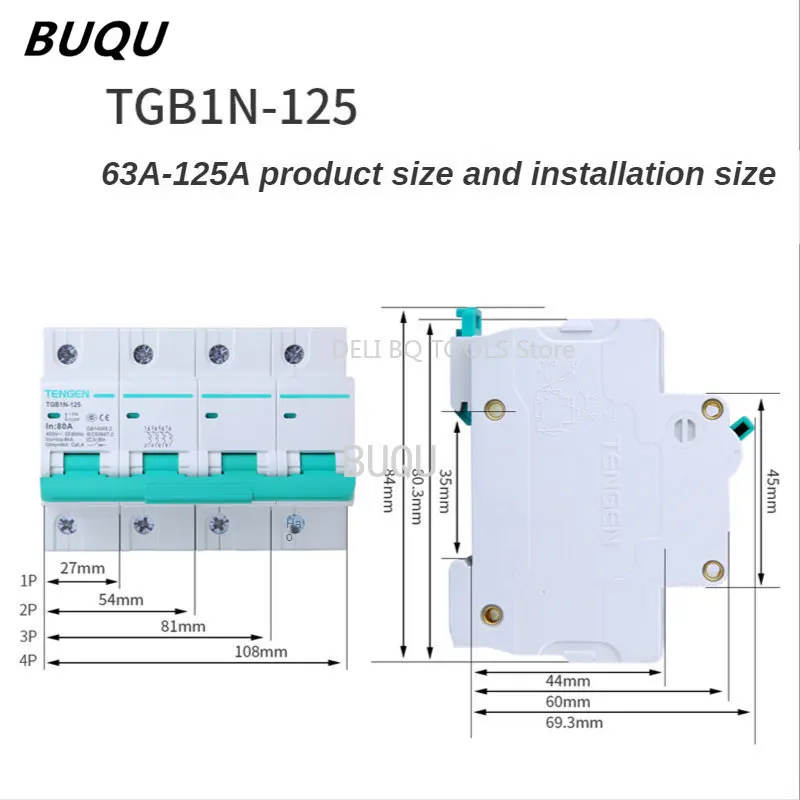1P 2P 3P 4P DC 220V-380V 10Solar Mini Circuit Breaker MCB Fuse PV System Solar Engery 3/6/10/16/20/25/32/40/50/63/A