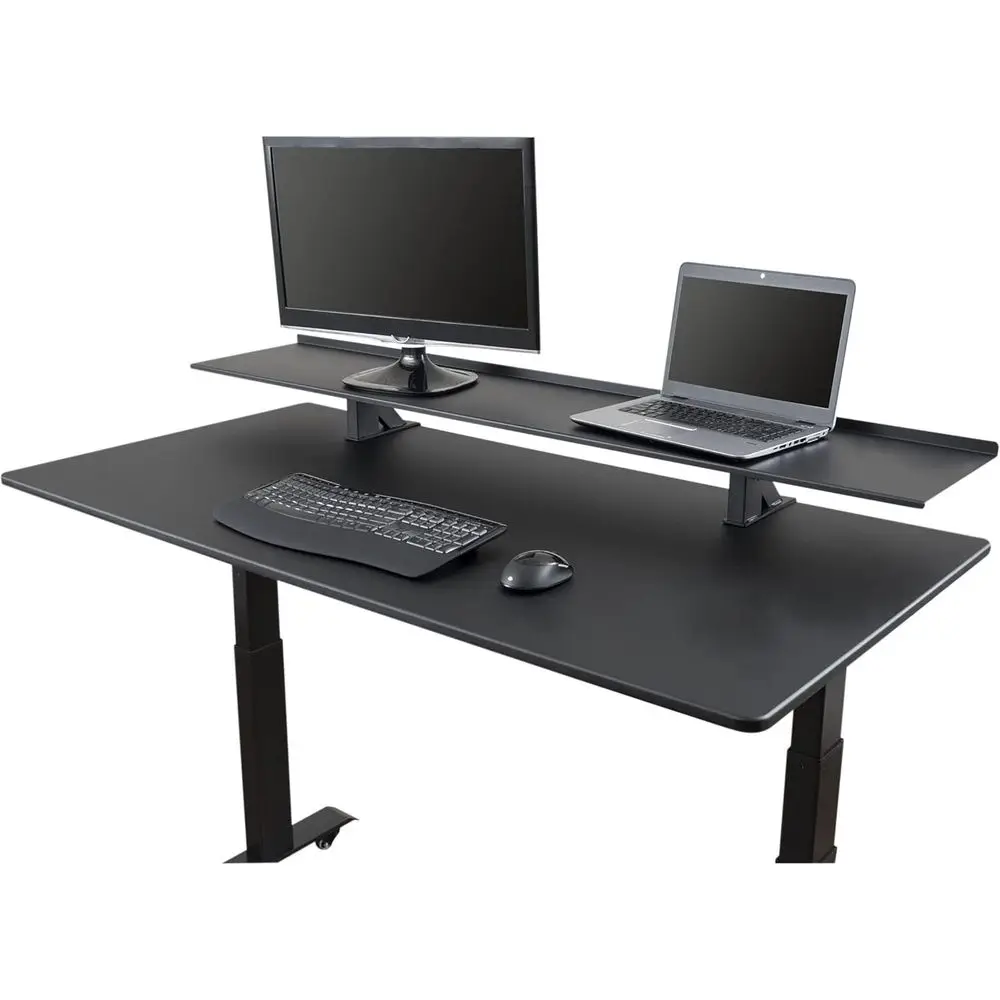 Stand Up Desk Store Clamp-On Adjustable Height Desk Shel Monitor Stand (60" Wide)