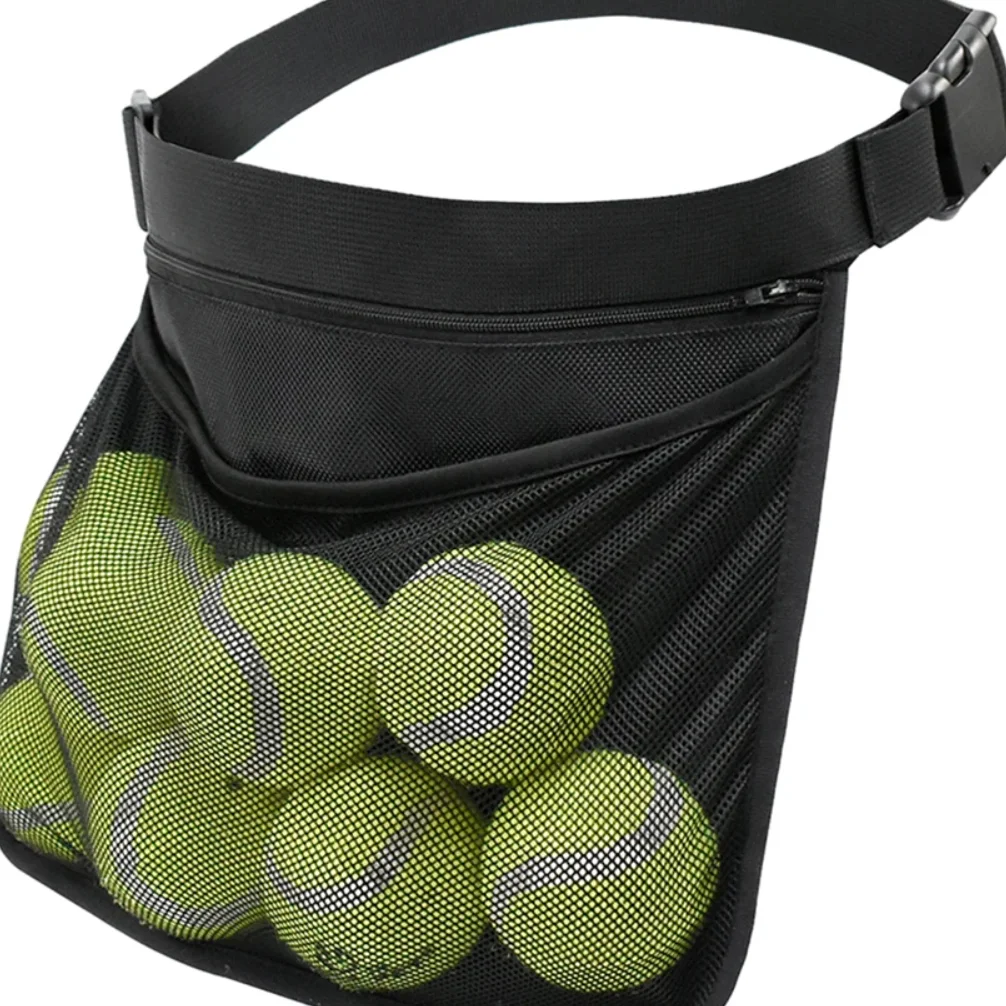 حقيبة تخزين شبكية، حزام خصر قابل للتعديل، حقيبة كرة الورك مع جيب بسحاب، حزمة خصر لإكسسوار كرة البيسبول للنساء/الرجال/المراهقين