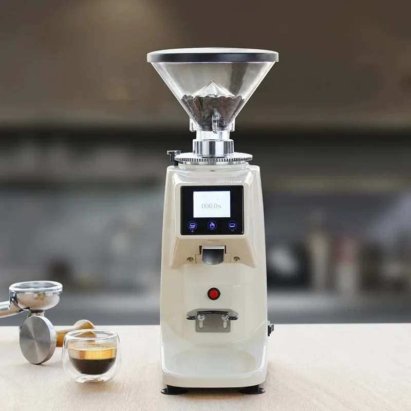 40mm Conical Electric Coffee Grinder Titanium Burr Aluminum Body Hopper